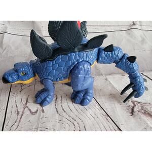 2020 Imaginext Jurassic World Dominion Blue Stegosaurus Mattel Swinging Tail 8”